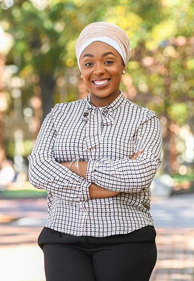 student on campus
