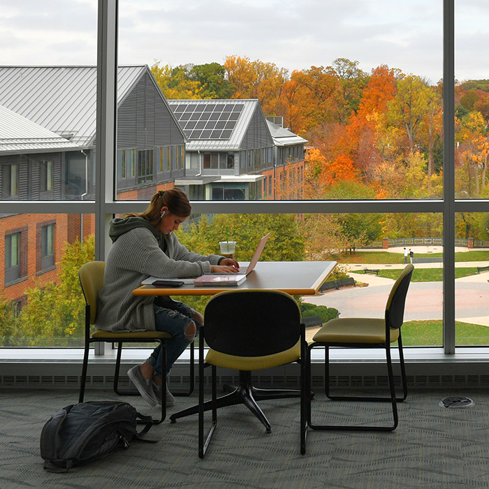 student studying