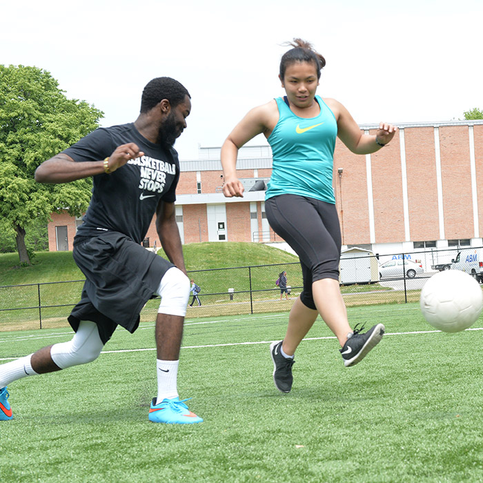 students playing ball