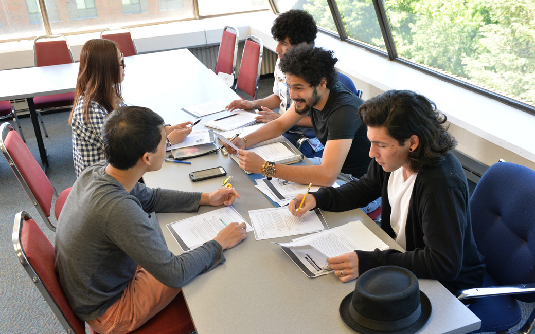 Grad students in class