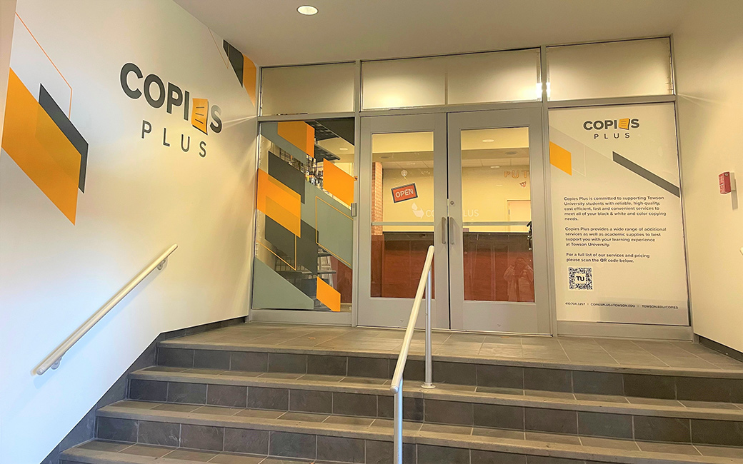 The storefront of Copies Plus