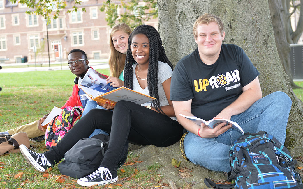 students on campus