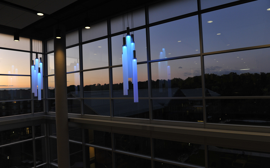 Blue Lights in West Village Commons