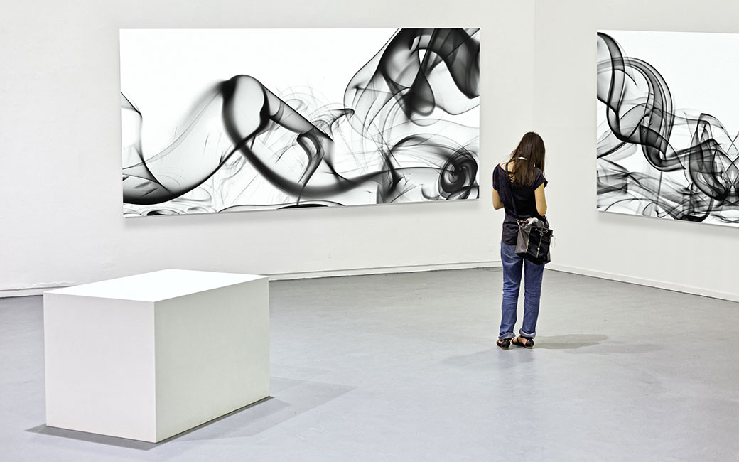 woman in an art gallery