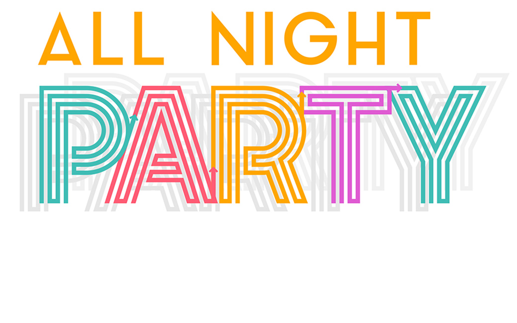 All Night Party exhibition logo image