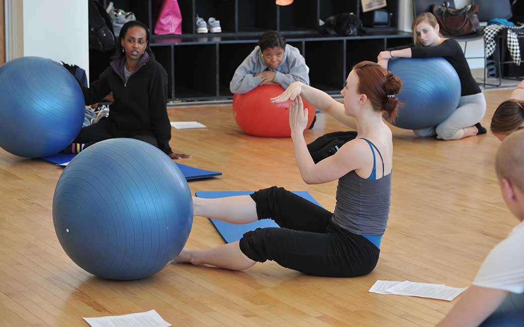 dance teacher and students