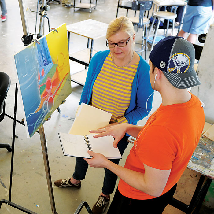 art student in class