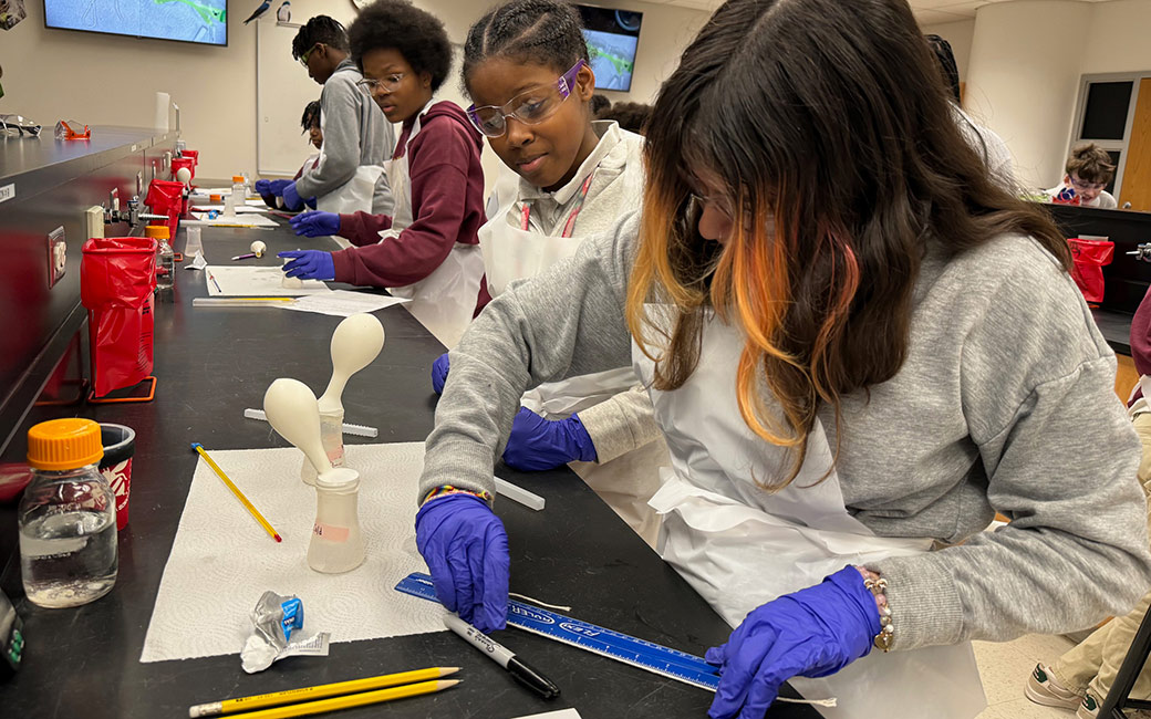 Students in lab gassy world
