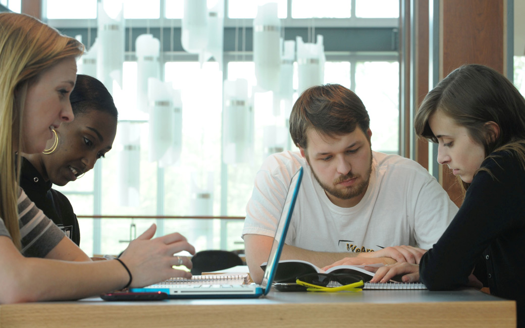 Students studying together.