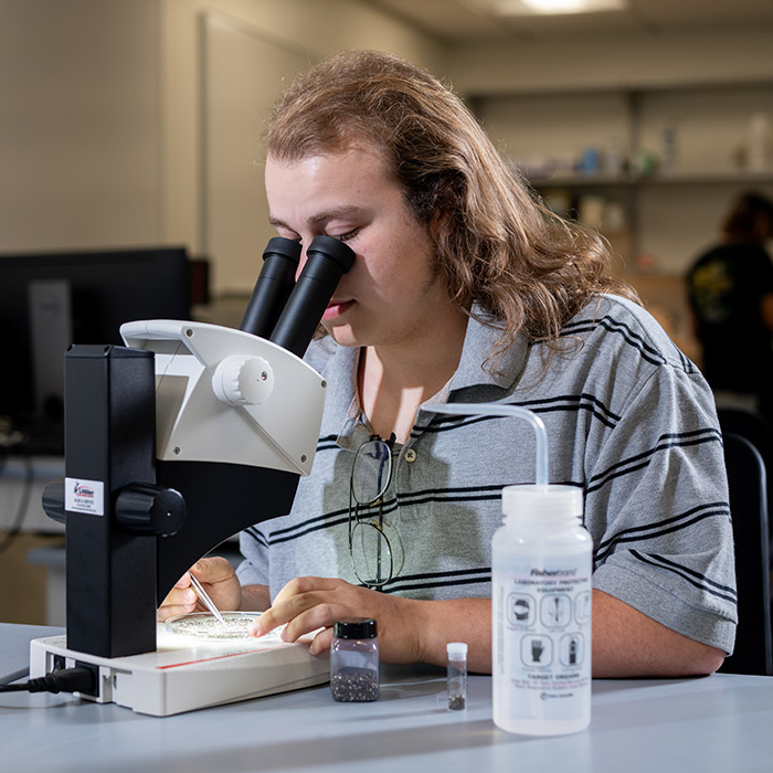 in the microscope lab