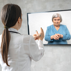 student conducts online occupational therapy