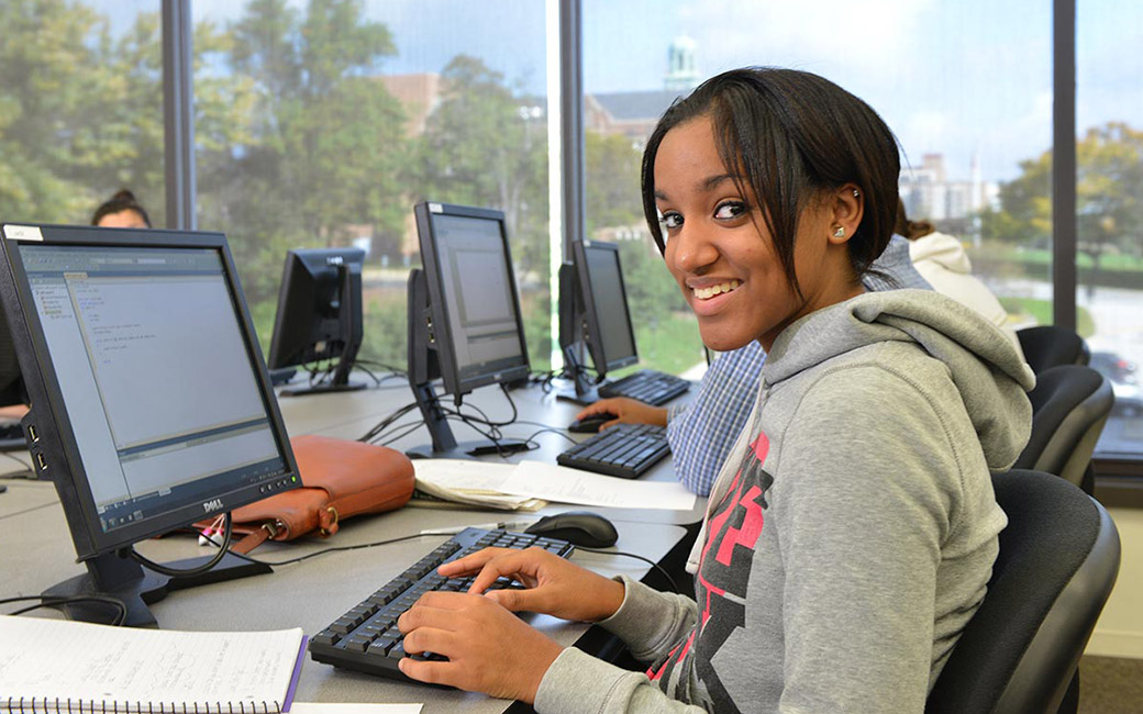 female student with laptop female student with laptop