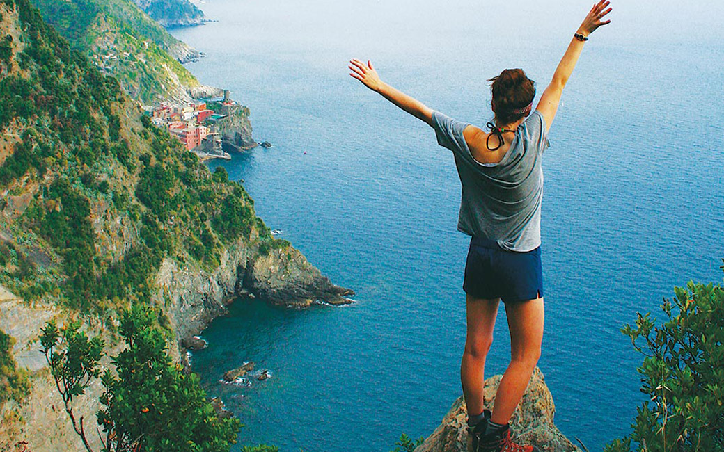 student on a cliff student on a cliff