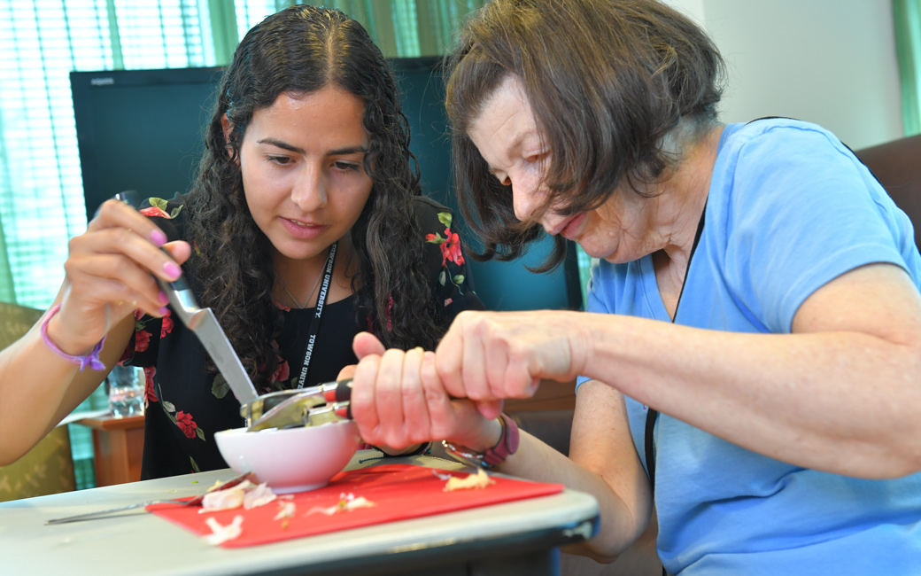 student and client cooking