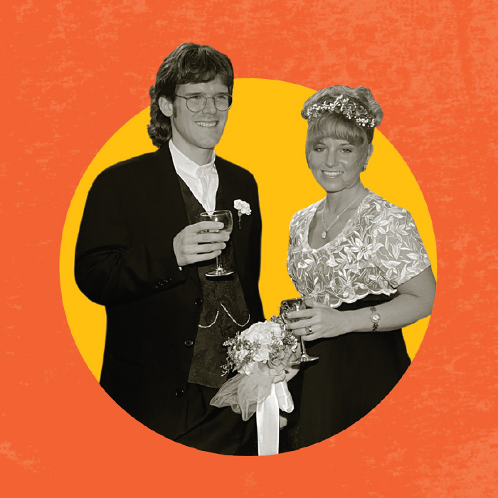 Rick and Jeanne Ivy dressed for their wedding