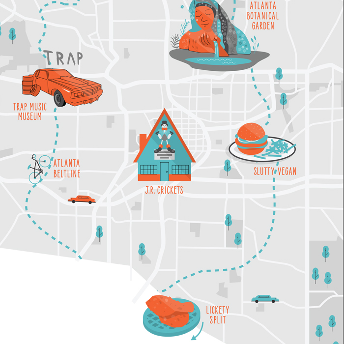 illustrated map of atlanta