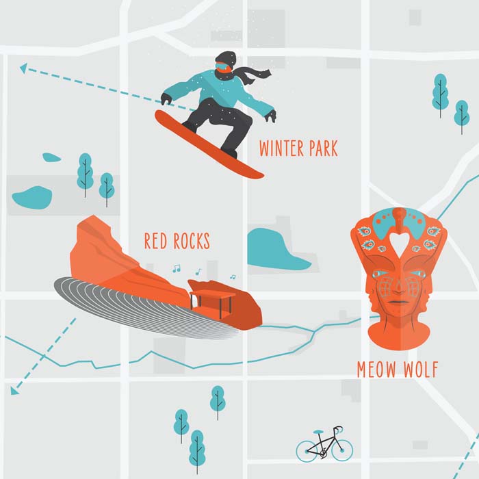 illustrated map of denver