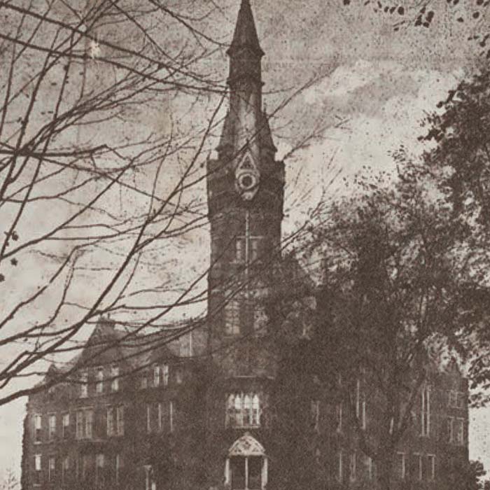 Black and white photo of the Carrollton Building