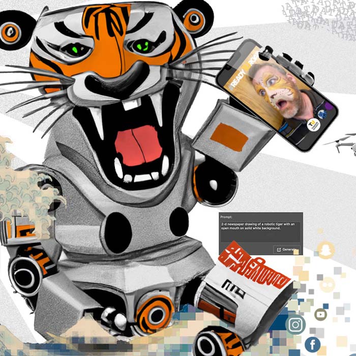 Illustration of a bionic tiger