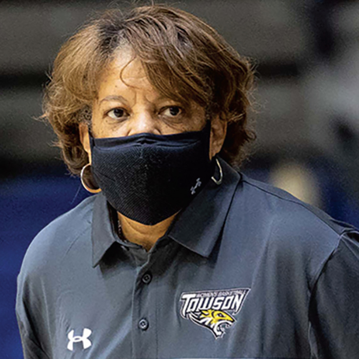 Diane Richardson wearing a black mask