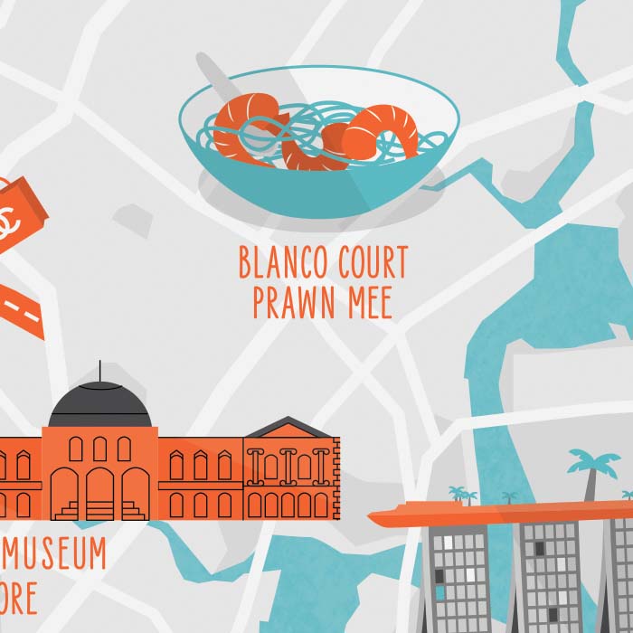illustrated map of Singapore