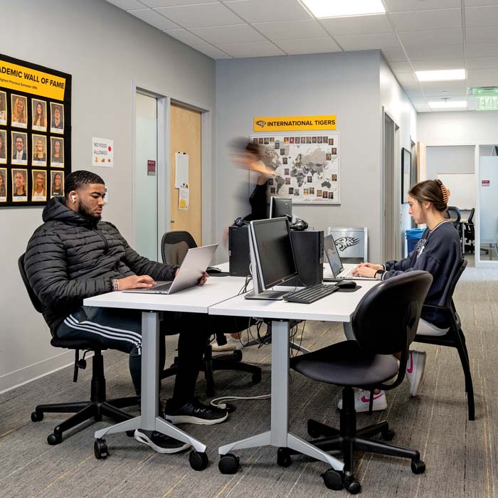 student-athletes studying