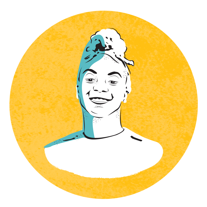 illustrated portrait of Anissa "Peanut" Rivera