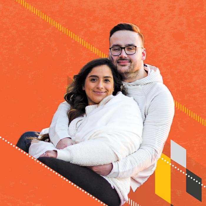color photo cutout of Jake Daigle and Sarah Moncayo-Escala