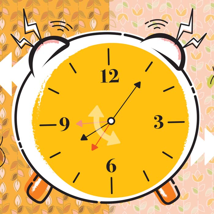 illustration of items related to time
