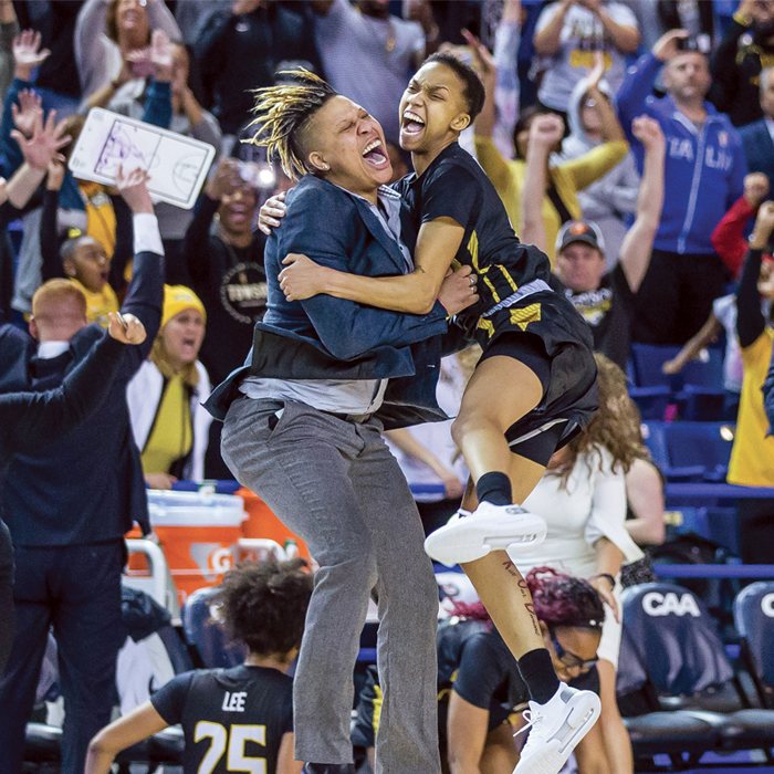 Celebrating the win