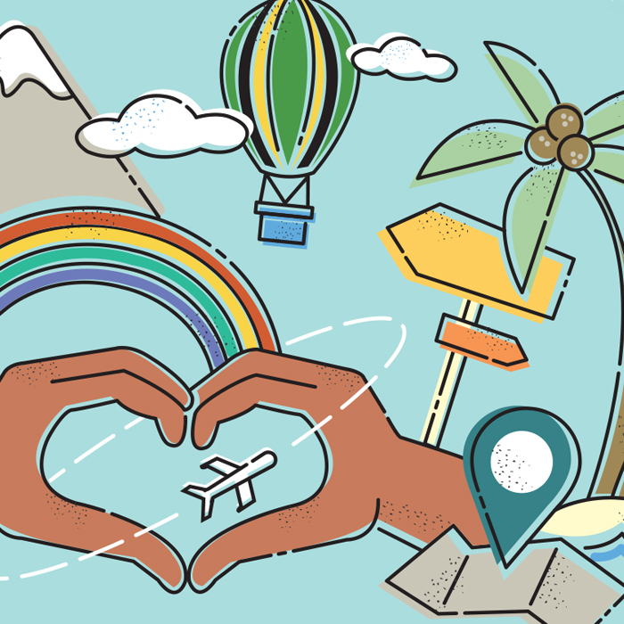 illustration of travel items