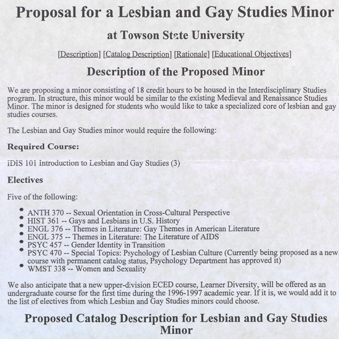 lgbt studies minor proposal