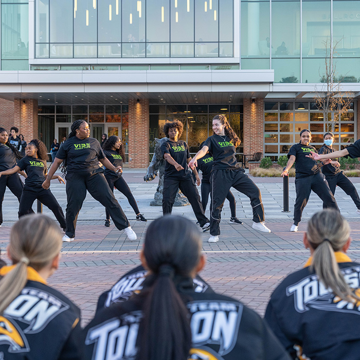 students dancing