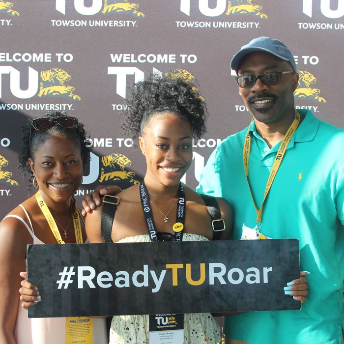 family on campus