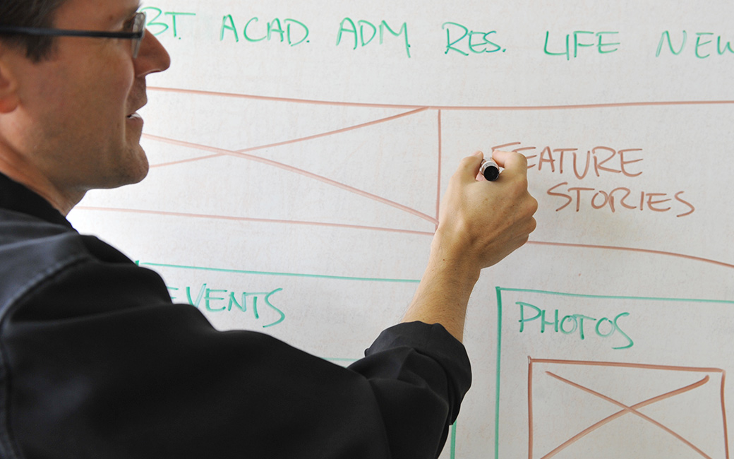 website planning at whiteboard