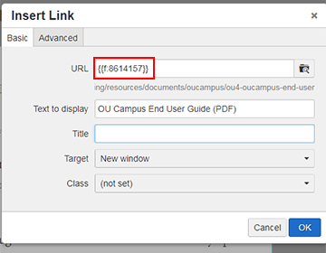 Screenshot of a dependency tag in TU’s content management system.